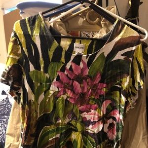 Chico’s magenta and dark green leaves top